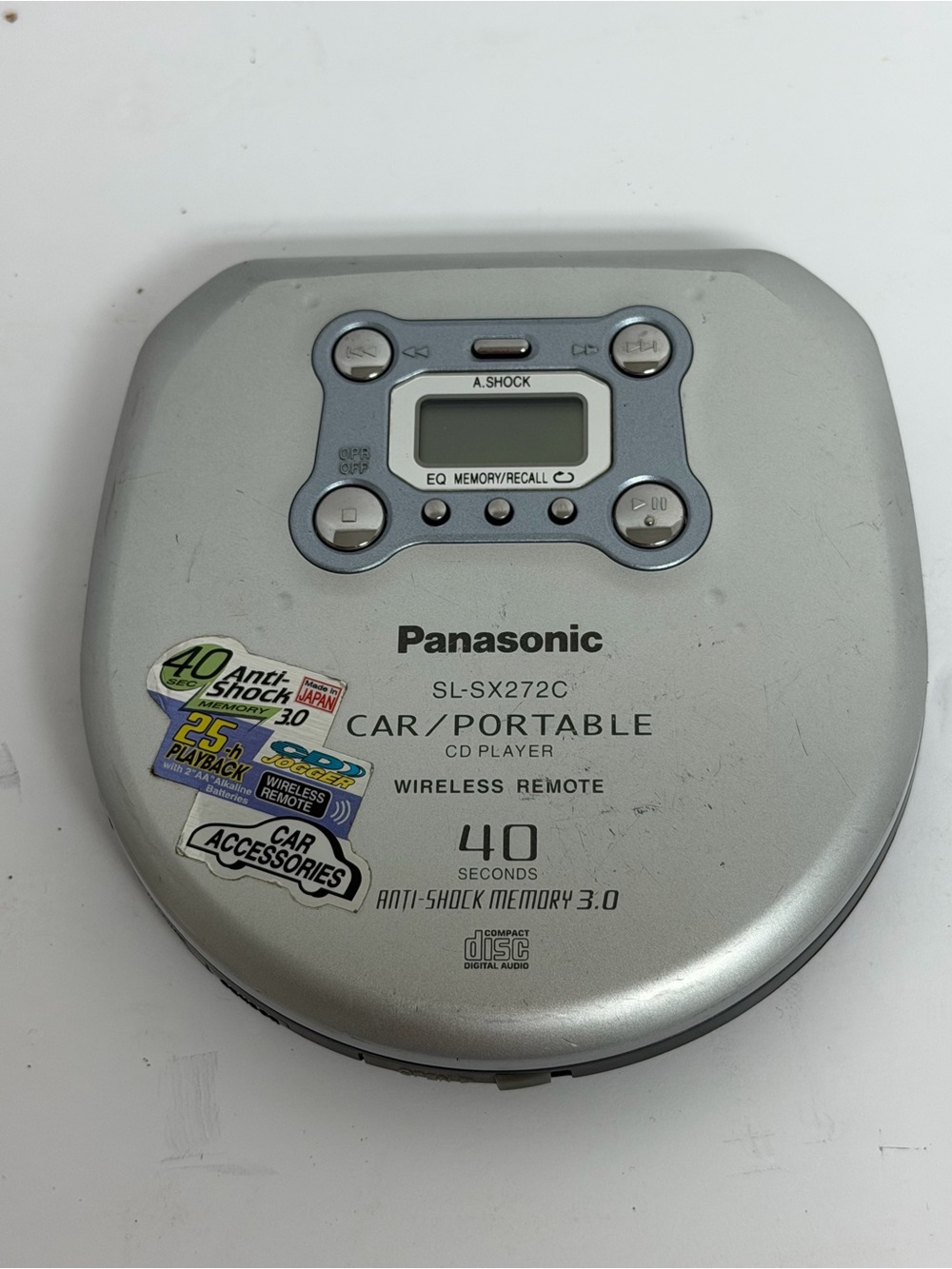 Vintage Panasonic CD Player Discman SL-SX272C Portable *FOR PARTS